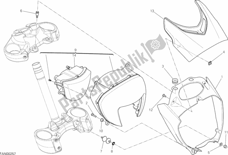 Wszystkie części do Reflektor Ducati Diavel FL USA 1200 2015